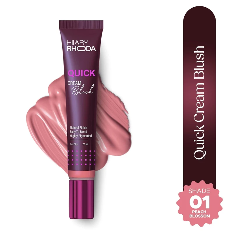 Hilary Rhoda Quick Cream Blush | Peach | Long-Lasting & Buildable Liquid Blush | Highly Pigmented | Lightweight & Easy to Blend | For All Skin Types | (Peach Blossom) - 20ml - Thumbnail 2